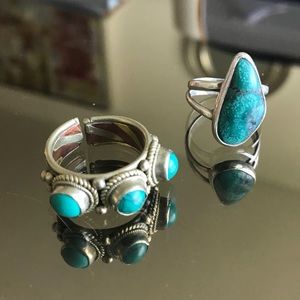 Turquoise 3 stone ring